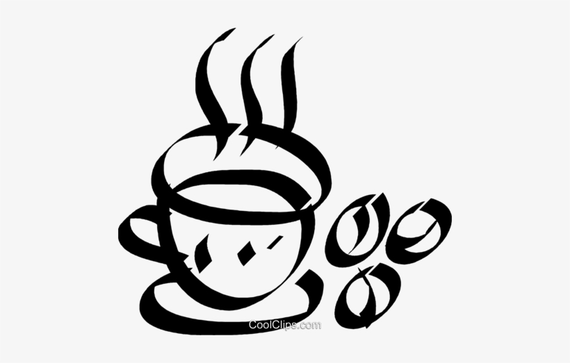 Cup Of Coffee With Coffee Beans Royalty Free Vector - Grão De Café Art Png, transparent png