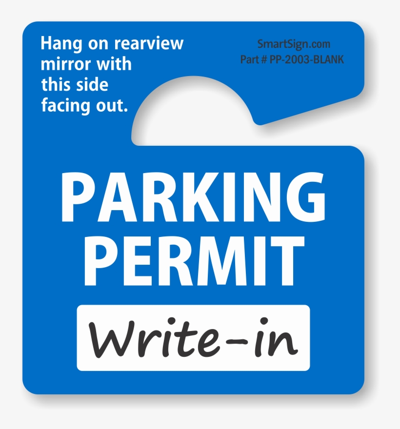 Toughtag™ Small Rearview Mirror Hang Tag, Blue Blank - Red Parking Permit, transparent png