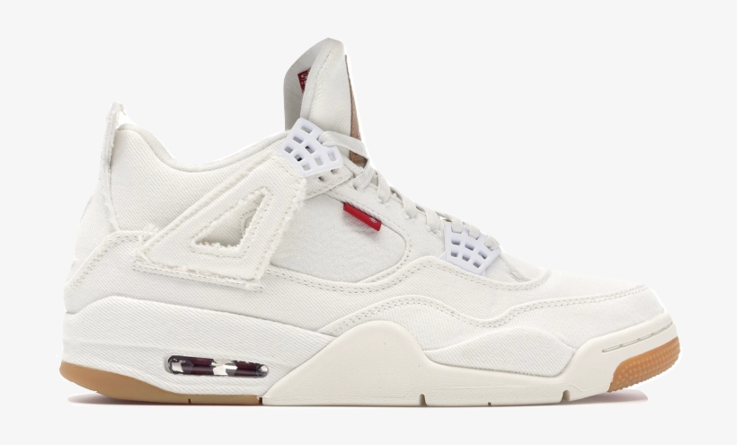Air Jordan 4 Retro Levi's Nrg - White Levis Jordan 4, transparent png