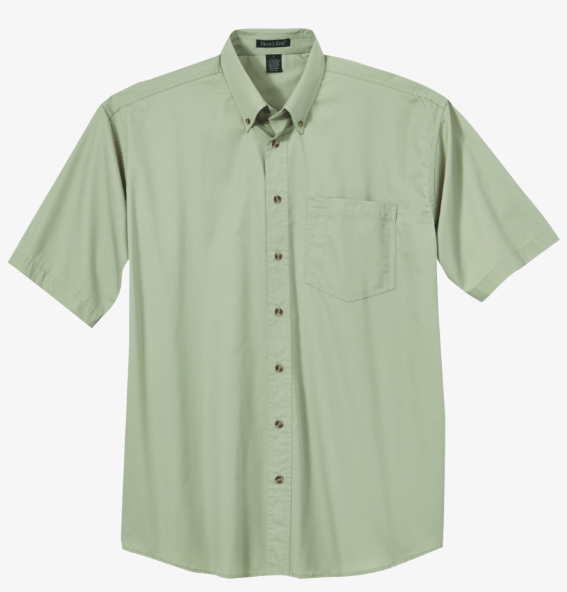 Sage Green Short Sleeve Dress Shirt, transparent png