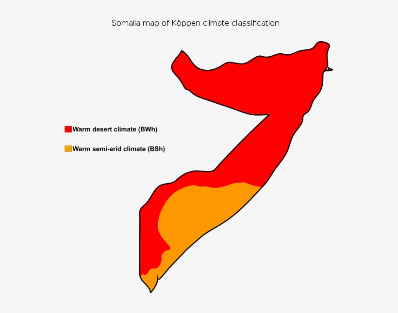 Somalia Map Of Köppen Climate Classification - Somalia Biome Map, transparent png