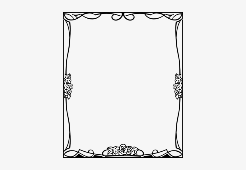Black And White Flower Border Clipart - Fall Border Clipart Black And White, transparent png