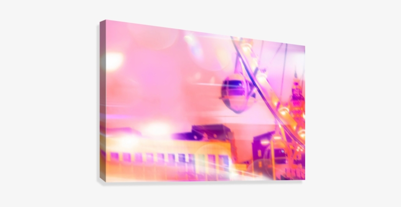 Ferris Wheel And Modern Building With Night Light Bokeh - Las Vegas, transparent png