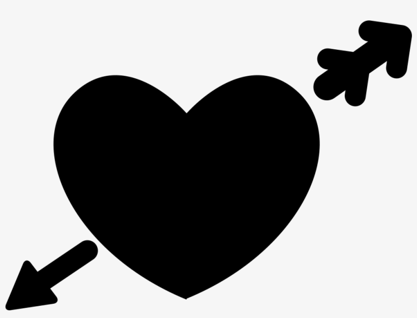 Heart In Love With Cupid Arrow Comments - Simple Heart With Arrow, transparent png