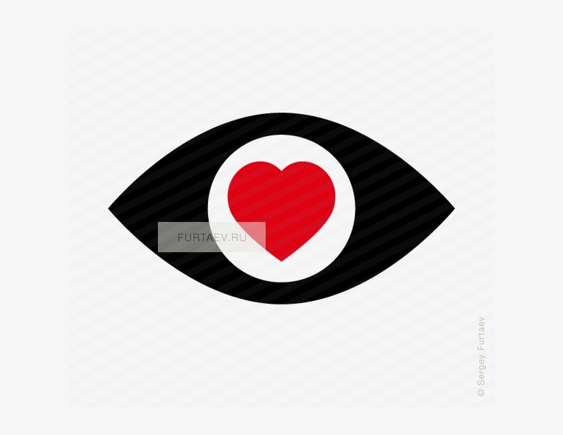 Vector Icon Of Eye With Heart In Pupil - Emblem, transparent png