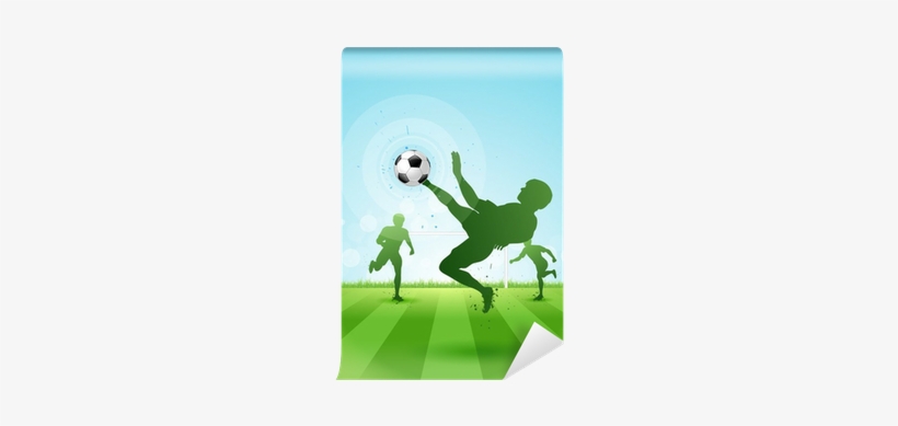 Soccer Background With Three Players Wall Mural • Pixers® - Soccer Background, transparent png
