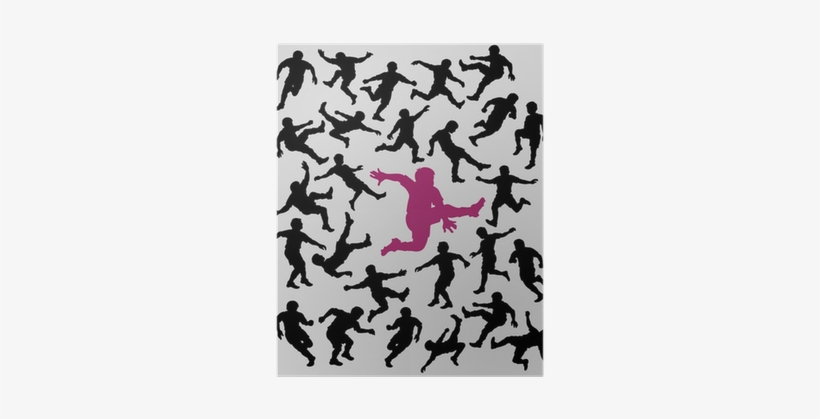 Soccer Boy Silhouettes 3, Football Symbols Poster • - Football, transparent png