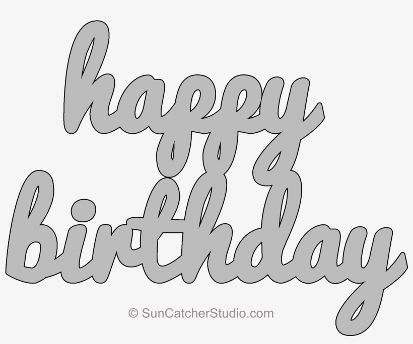 2100 X 1532 Happy Birthday Lower Pattern Template Stencil - Happy Birthday Stencil Printable, transparent png