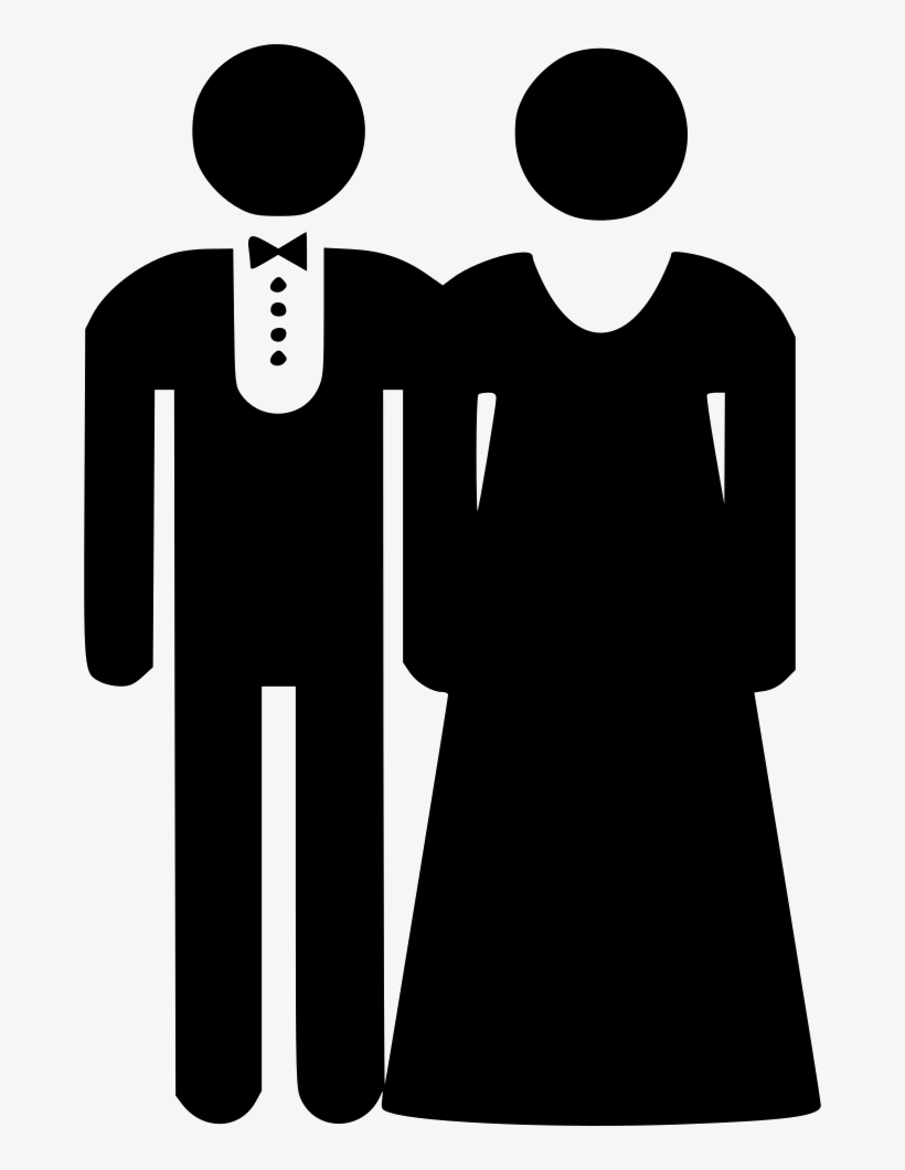 Bride Couple Groom Marriage Comments - Bride And Groom Icon Black, transparent png