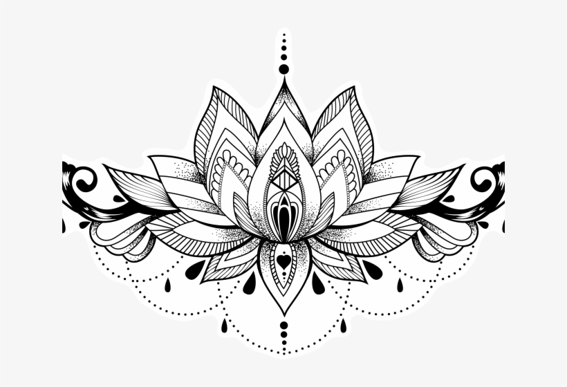 Drawn Lotus Chandelier - Transparent Lotus Tattoo Png, transparent png