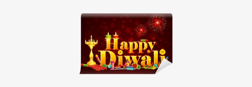 Vector Illustration Of Happy Diwali With Diya And Fire - Happy Diwali 2018, transparent png