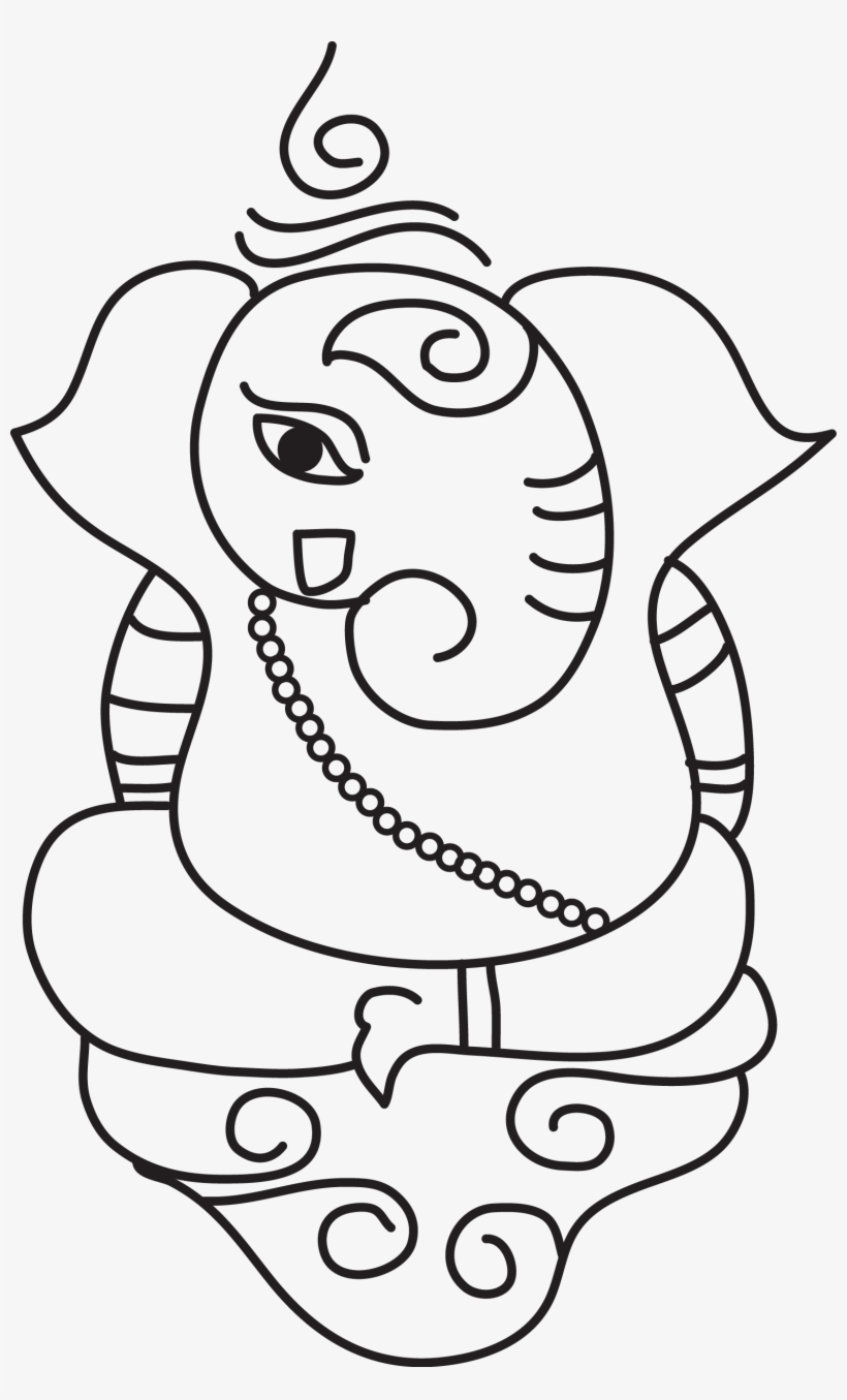 Drawing Ganesha Line - Ganesha, transparent png