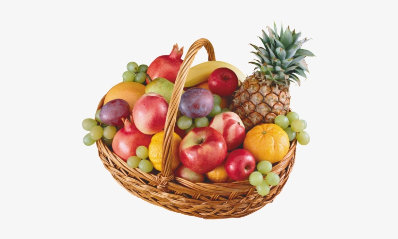 Basket With Fruits Png Clipart - Basket Of Fruits Png, transparent png
