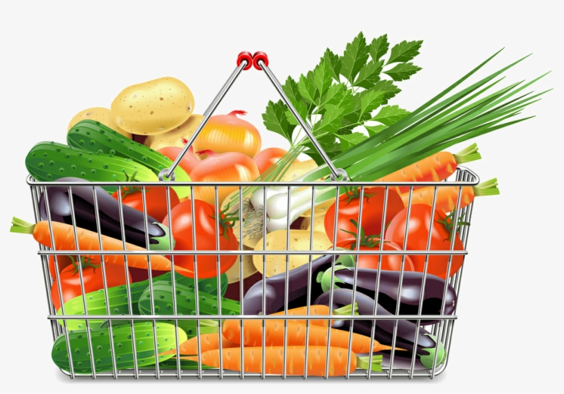 Graphic Royalty Free Shopping Cart Clip Art A Basket - Vegetable In Basket Png, transparent png