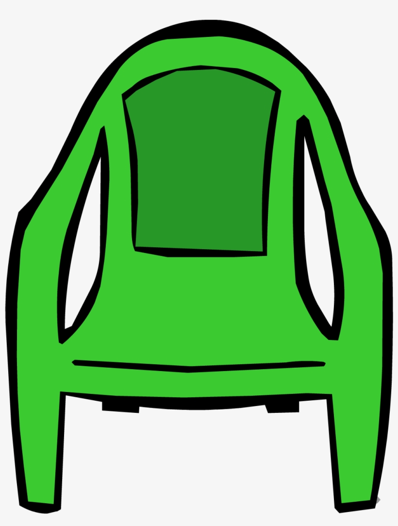 Green Plastic Chair - Club Penguin Green Chair, transparent png