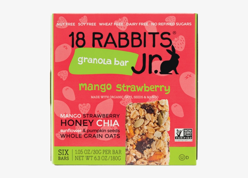 18 Rabbits, Granola Bar, Mango Strawberry - 6 Bars, transparent png
