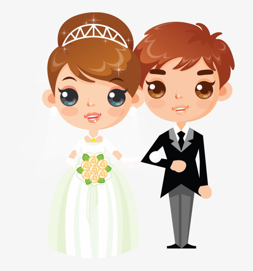 ○‿✿⁀ I Do ‿✿⁀○ - Pareja De Novios En Caricatura, transparent png