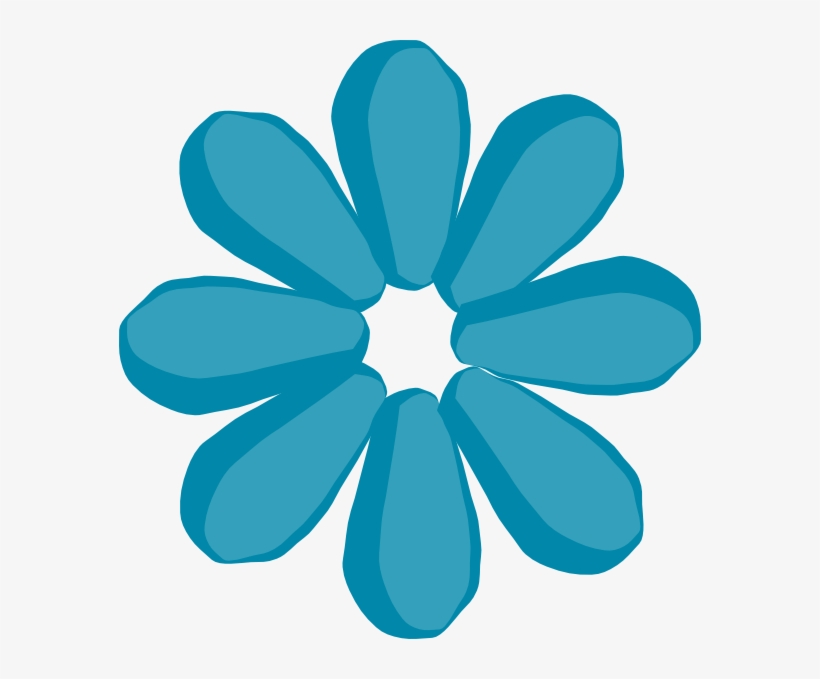 Blue Flower Clipart Stems Clipart - Simple Clip Art Flower, transparent png