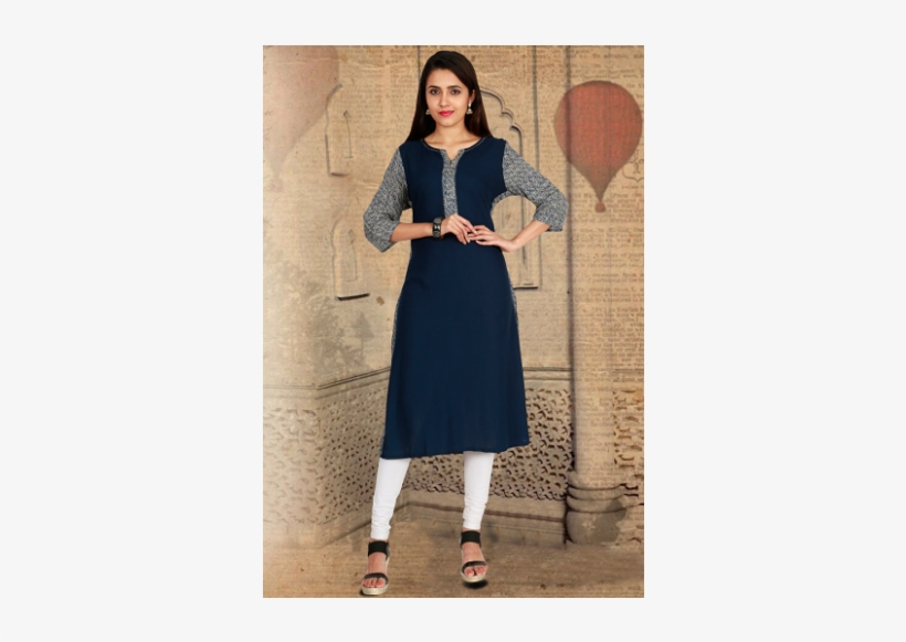 Indijoy Cotton Navy Blue Kurta - Blue, transparent png