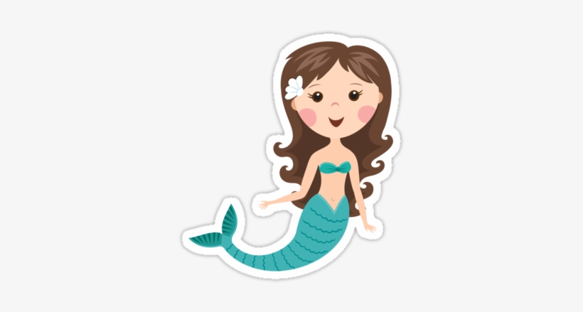 Brown Clipart Mermaid - Cartoon Mermaid Sitting On A Rock, transparent png
