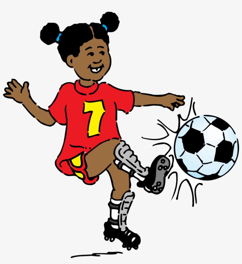 Free Soccer Girl Playing - Play Soccer Clip Art, transparent png