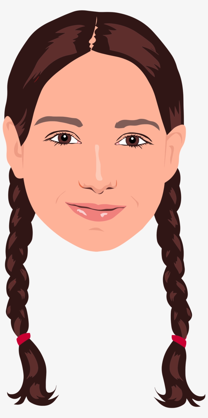 Clipart - Braided Hair Clipart, transparent png