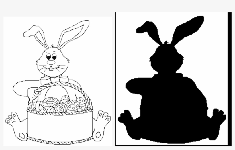 Easter Bunny With Basket Pattern - Cartoon, transparent png
