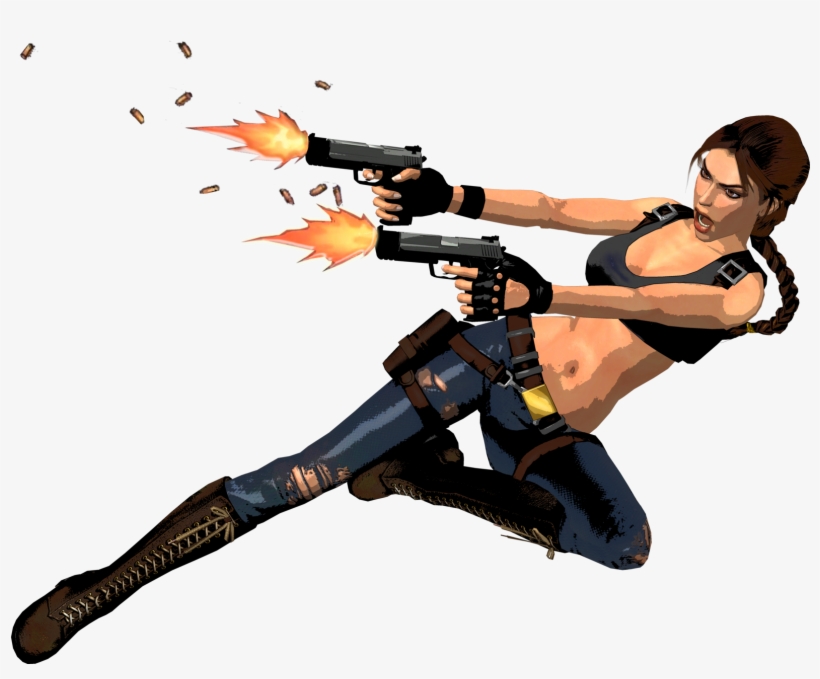 Lara Croft - Lara Croft Shooting Guns, transparent png
