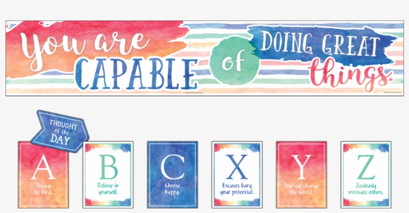 Watercolor Classroom Environment - You Are Capable Of Doing Great Things, transparent png