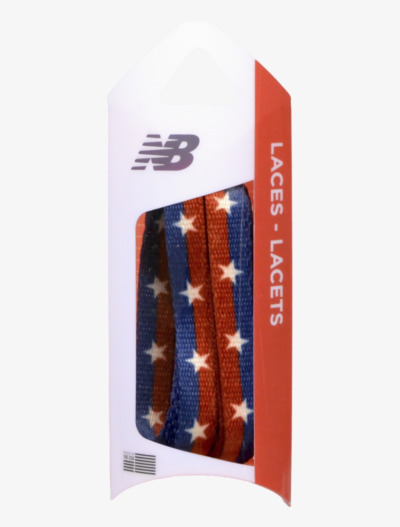 Nb 3/8"printed Red & Blue Stripe White Stars Shoelace - New Balance, transparent png