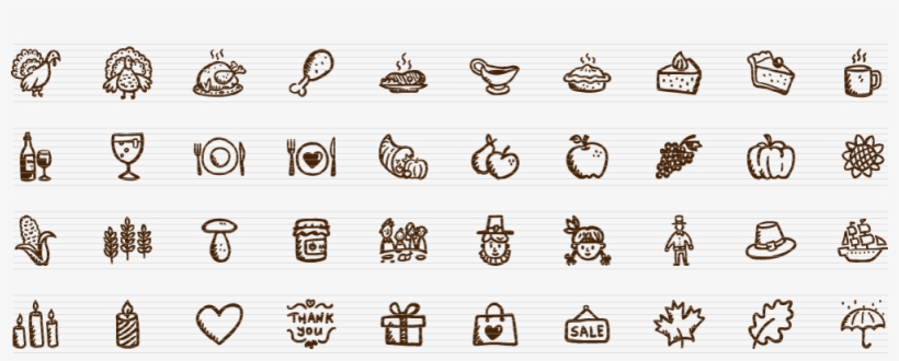 40 Hand Drawn Thanksgiving Icons 40 Hand Drawn Vector, transparent png