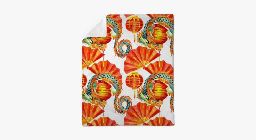 Chinese Dragon Watercolor Seamless Pattern - Watercolor Painting, transparent png