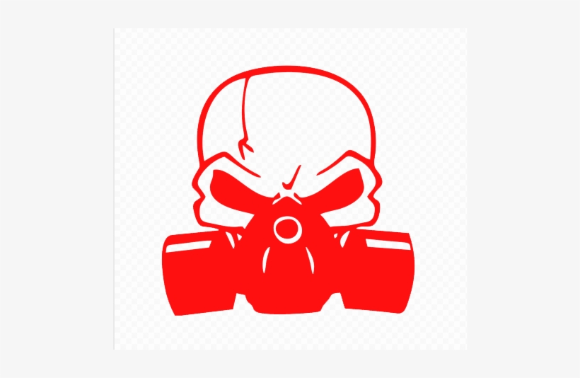Skull With Gas Mask Red Decal - Skull Piston Gas Mask, transparent png