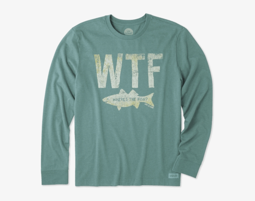 Men's Wtf Long Sleeve Crusher - Long-sleeved T-shirt, transparent png