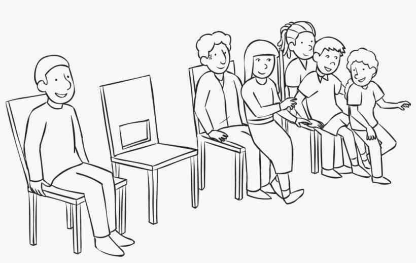 Youth Groups Love To Play All My Neighbours To Break - People Sitting In Chair Drawing, transparent png