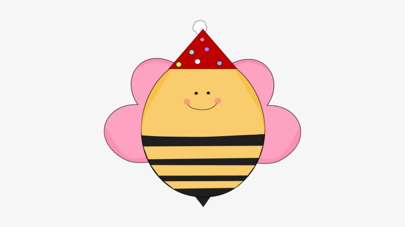 Girl Girl Birthday Bee In A Party Hat - Birthday Bees Art Art, transparent png