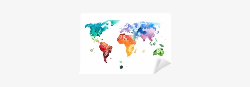 Hand Drawn Watercolor World Map Aquarelle Illustration - Living Space Framed Take Me Magnetic World Map, transparent png