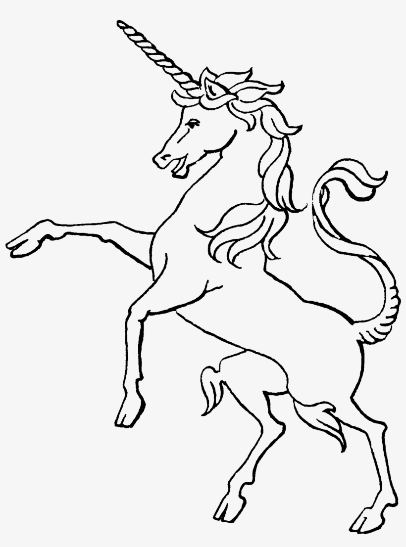 28 Collection Of Unicorn Drawing Png - Medieval Unicorn Black And White, transparent png