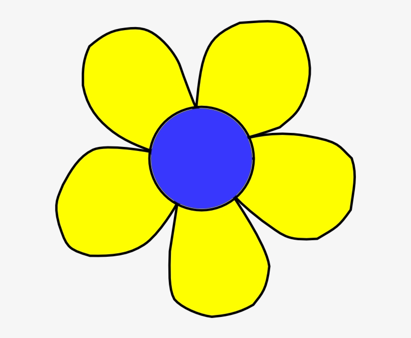 Blue And Yellow Flower Svg Clip Arts 600 X 594 Px, transparent png