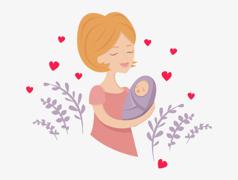 Cartoon Color Hand Painted Baby Parents Creative Material, - Mother, transparent png