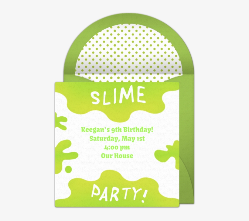 Slime Online Invitation - Slime Birthday Party Invitations Free, transparent png