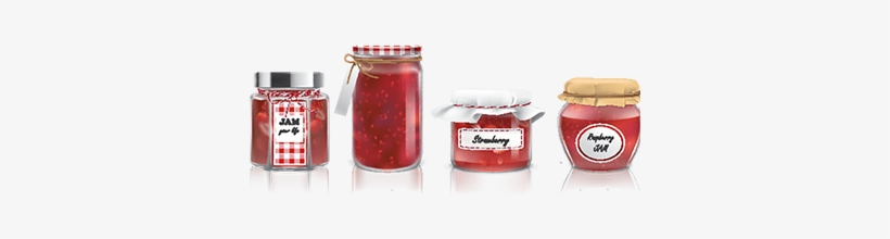 Collection Of Vector Glass Jars With Jam In A Realistic - Jam, transparent png