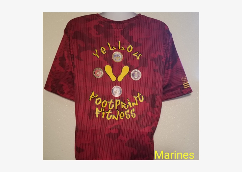 Yellow Footprint Fitness Marines Tshirt - T-shirt, transparent png