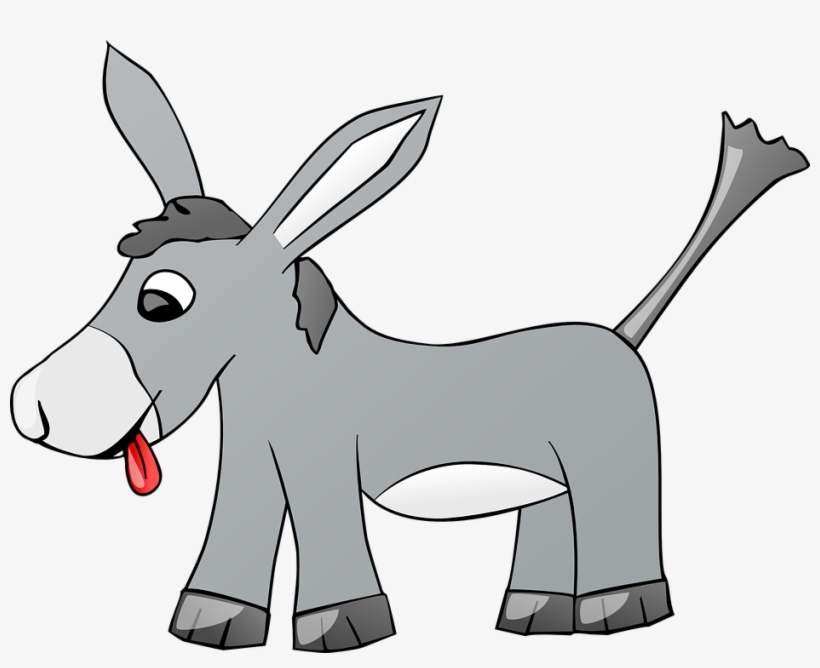 Donkey Animal Farm Gray Comic Tongue Carto - Donkey Clip Art, transparent png