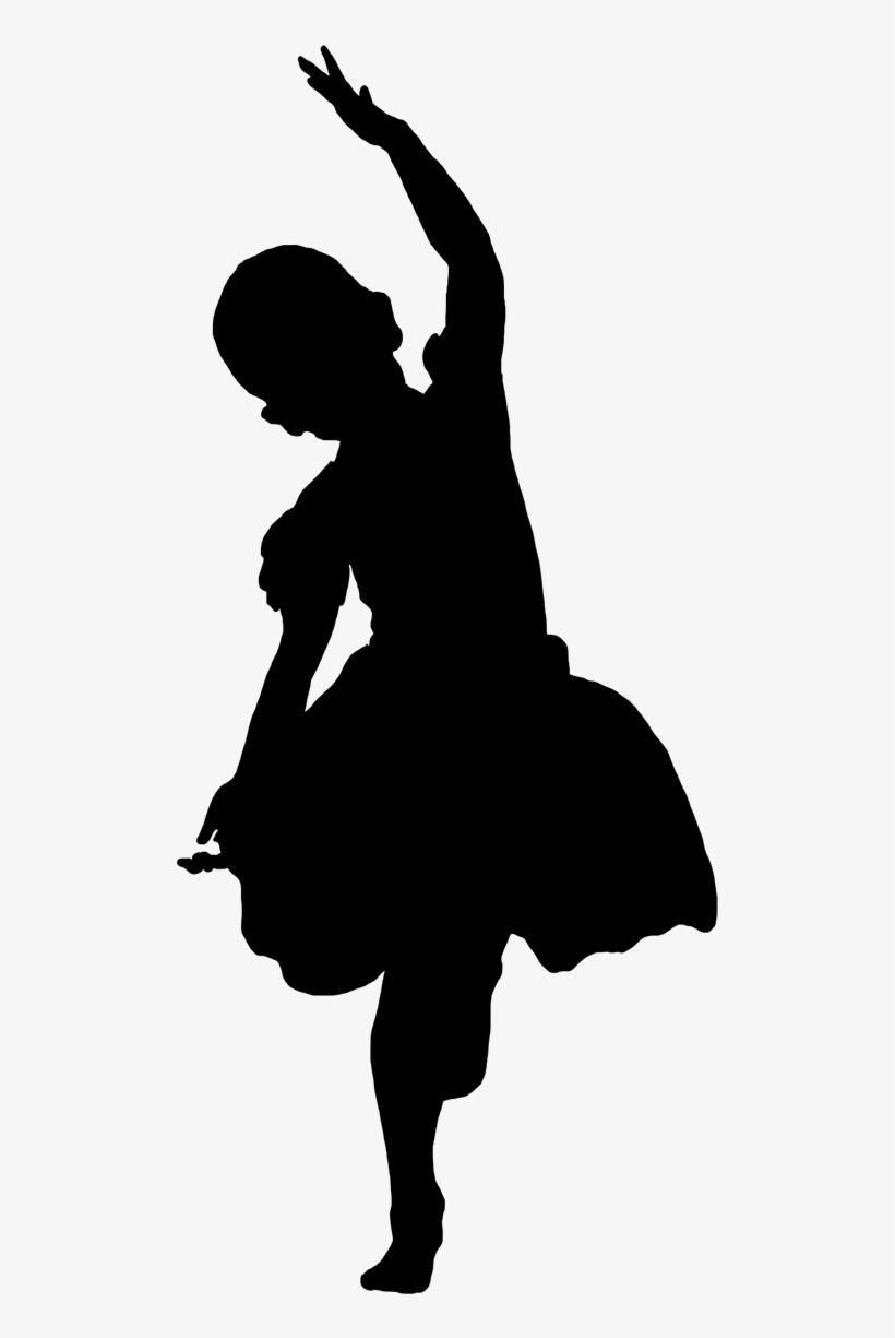 Silhouette Of Dancing Girl Black - Silhouette, transparent png