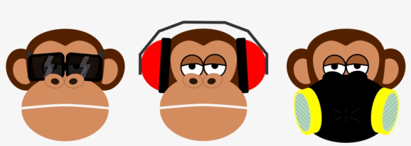 Three Wise Monkeys The Evil Monkey Primate Art - Monkey Face Shower Curtain, transparent png