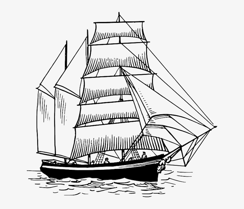 Water Navy Sailboat Boat Pirate Ocean Sea Travel - Hernan Cortes Ship Drawing, transparent png