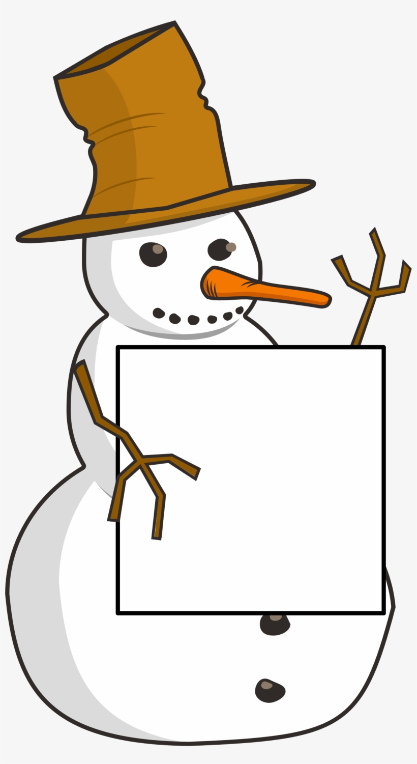 This Free Icons Png Design Of Sign-holding Snowman, transparent png