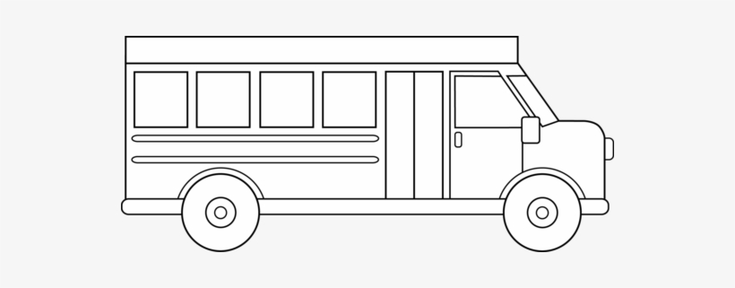 Drawn Bus Small - Schoolbus Clip Art Black And White Small, transparent png