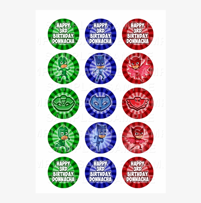 Pj Masks Edible Cupcake Toppers - Wwe Wrestlers Cake Toppers, transparent png